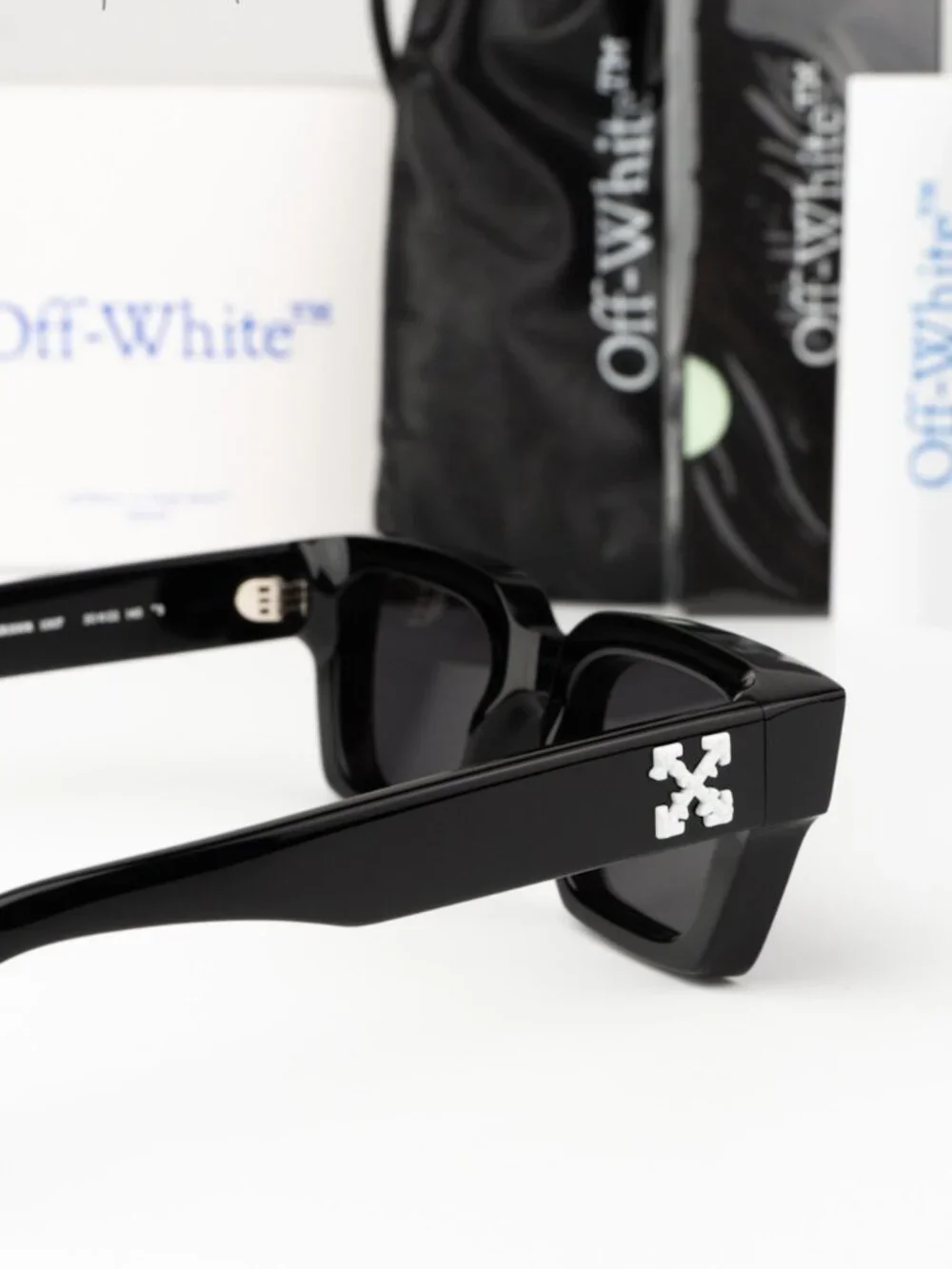 Off-White VIRGIL Men Sunglasses Black Grey Square OERI008 1007 NEW AUTHENTIC
